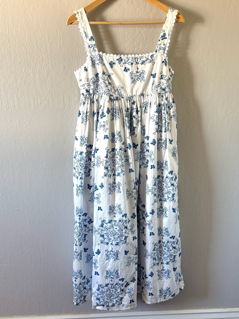 Macgraw Florence Romantic Porcelain Print Regencycore Midi Dress NWOT SZ 6